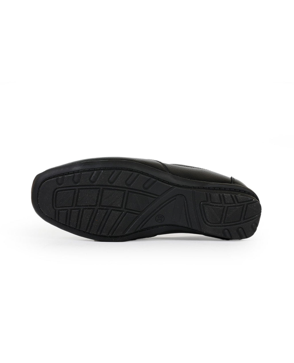 Men's leather black shoes 02077