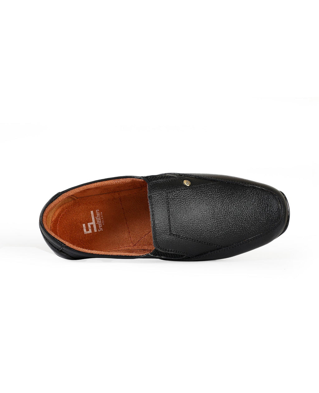 Men's leather black shoes 02077