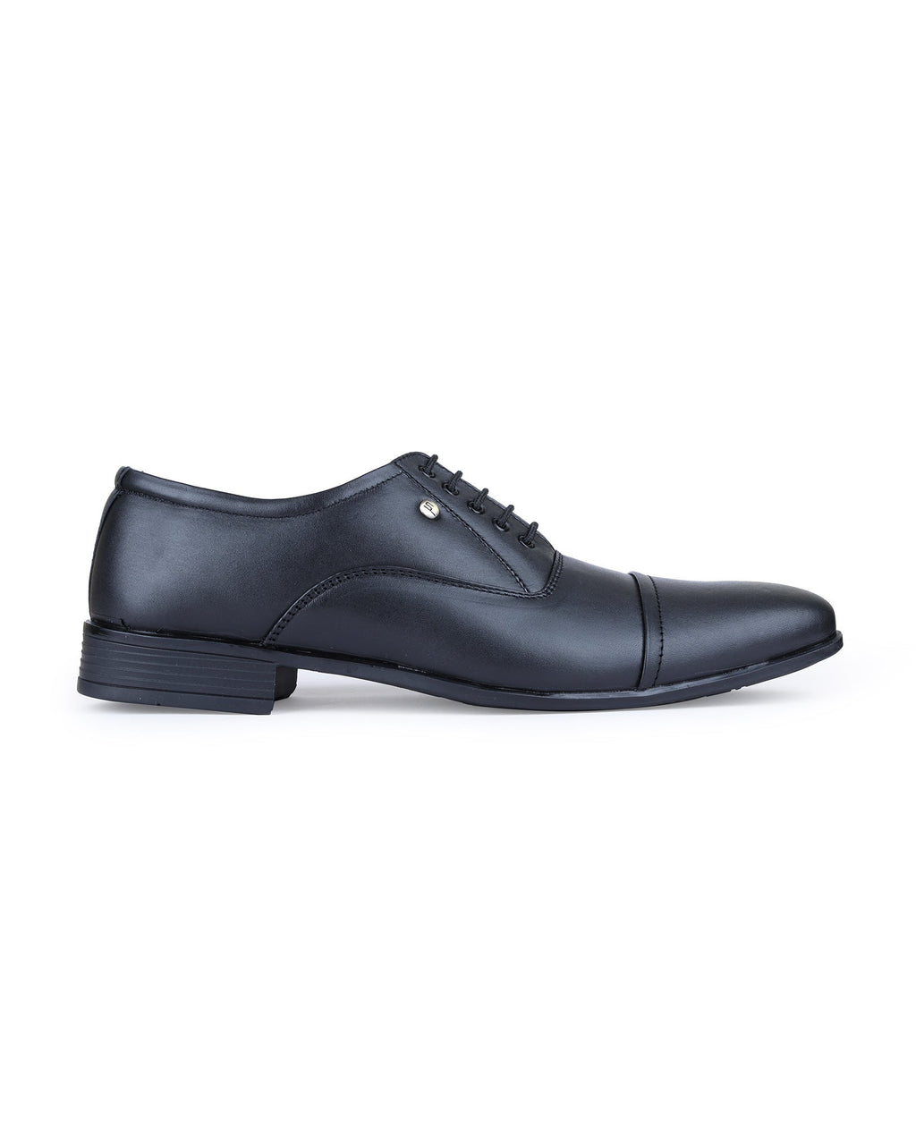 Men's leather pointed oxford black shoes 02092