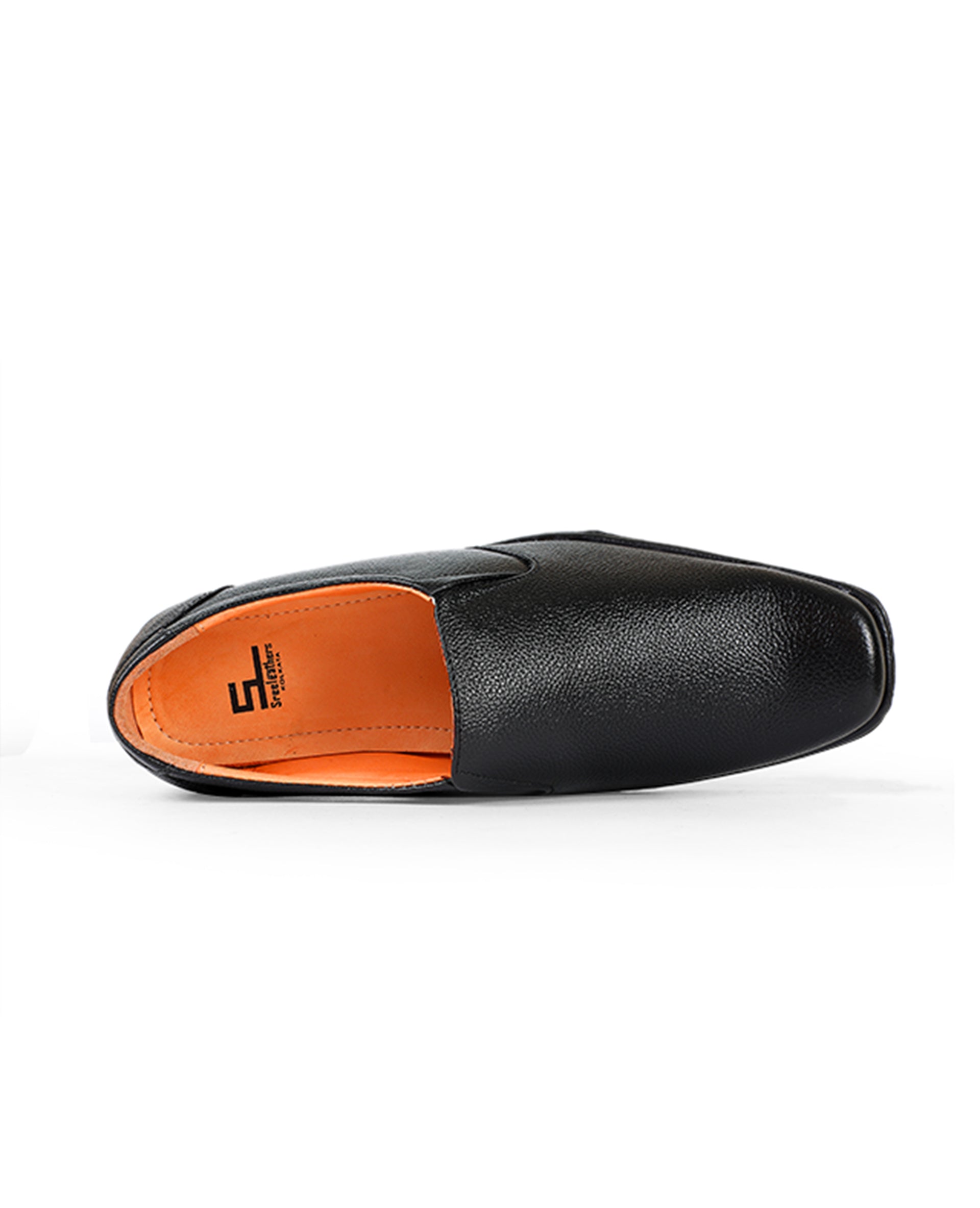 Men's leather black shoes 04252