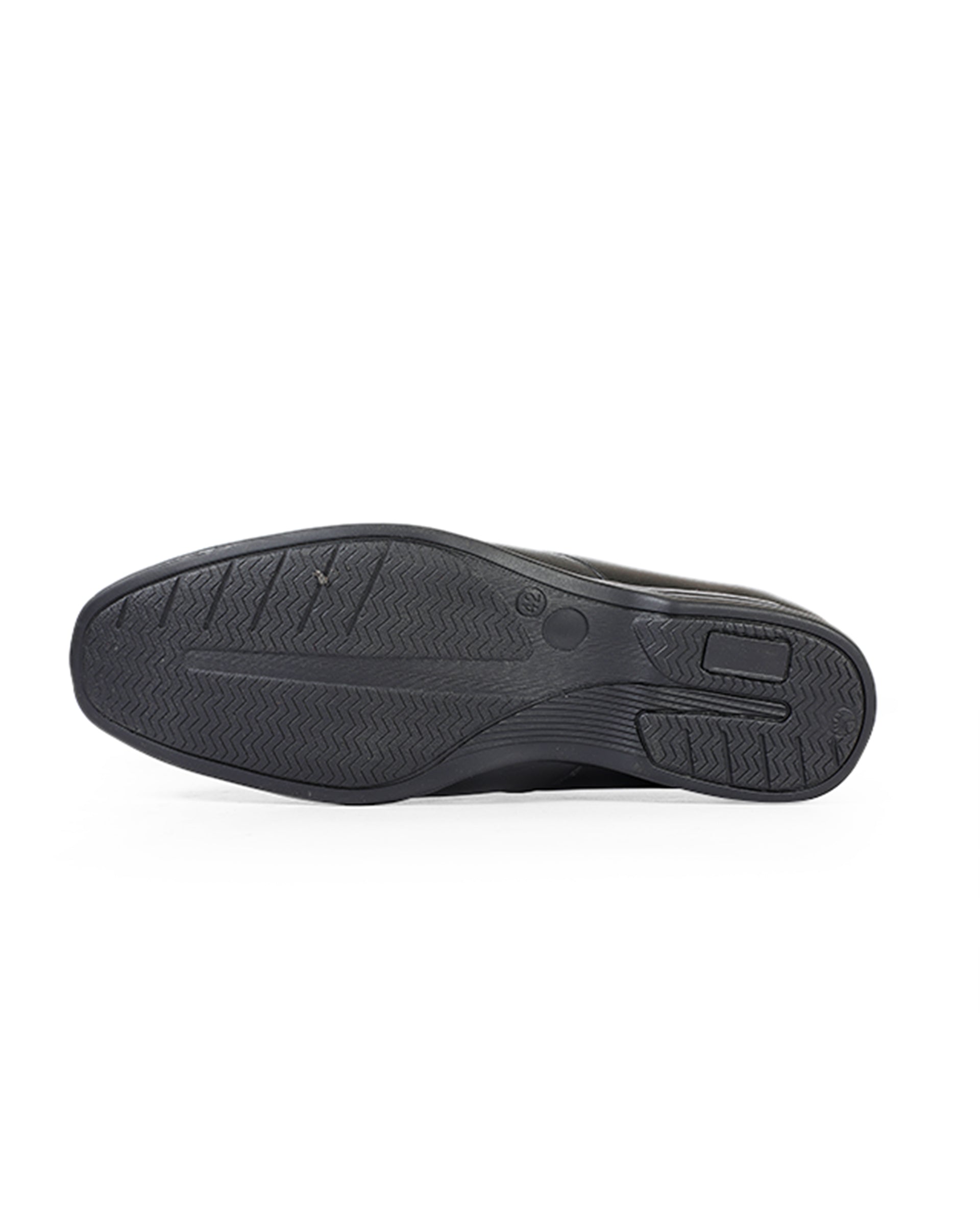 Men's leather black shoes 04253