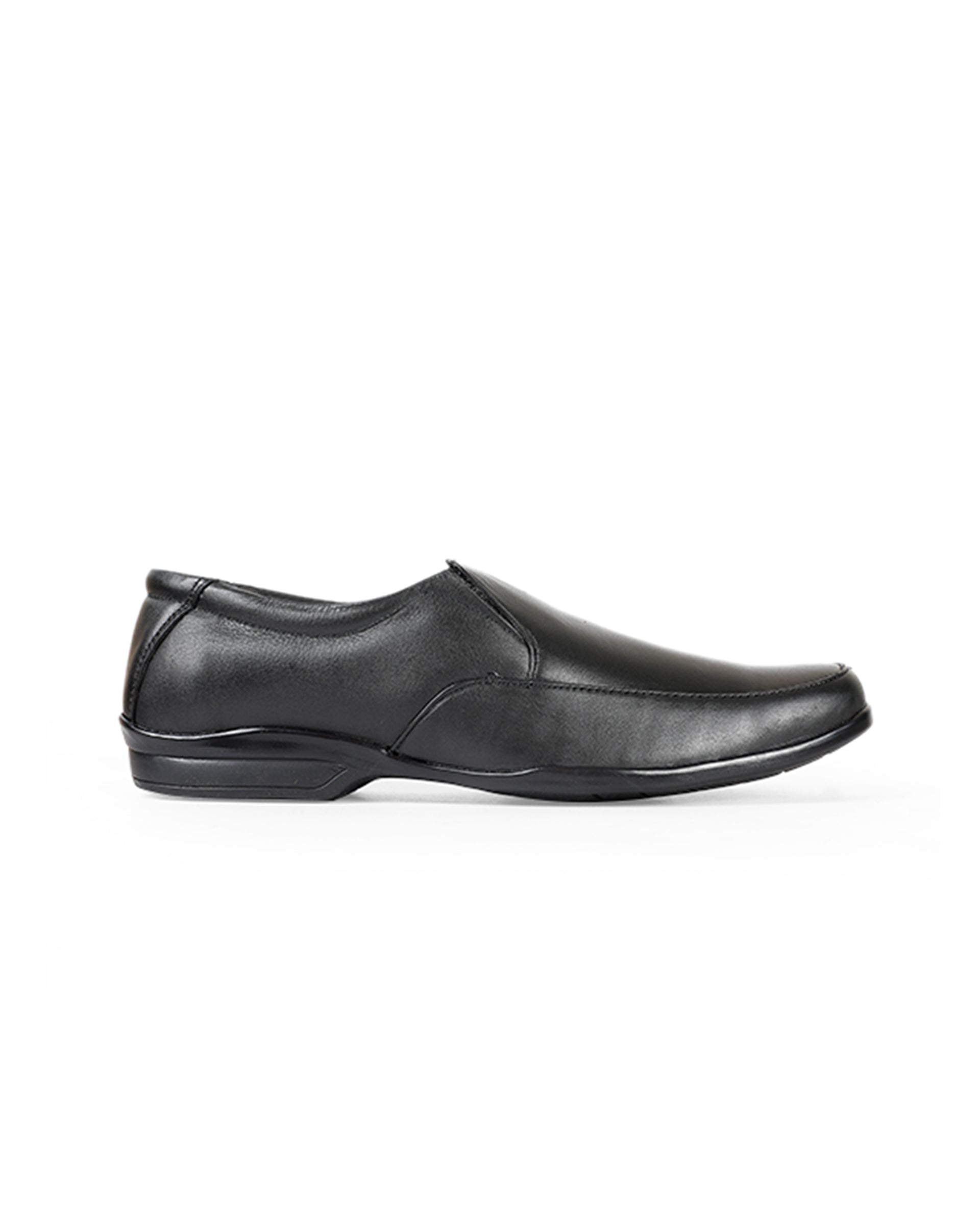 Men's leather black shoes 04253