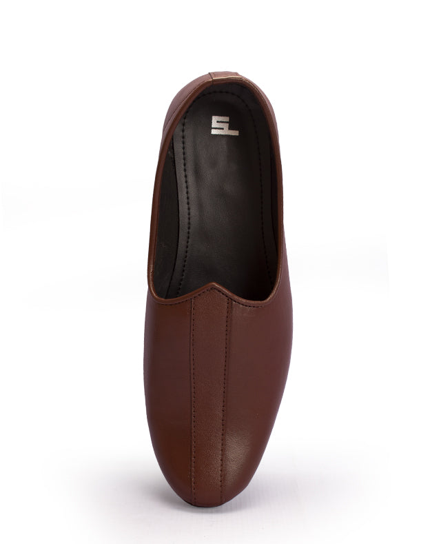 Men's leather brown shoes 106406