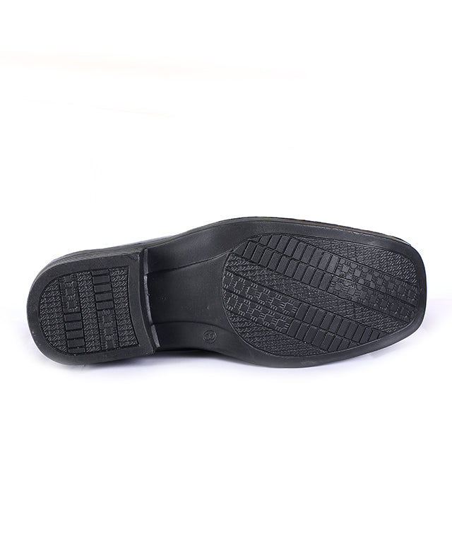 Men's leather black shoes 18312