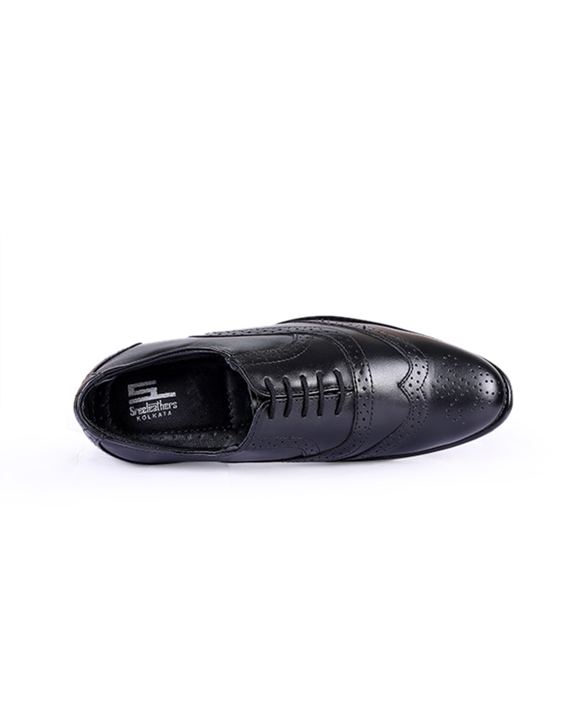 Men's leather brogue black shoes 200217