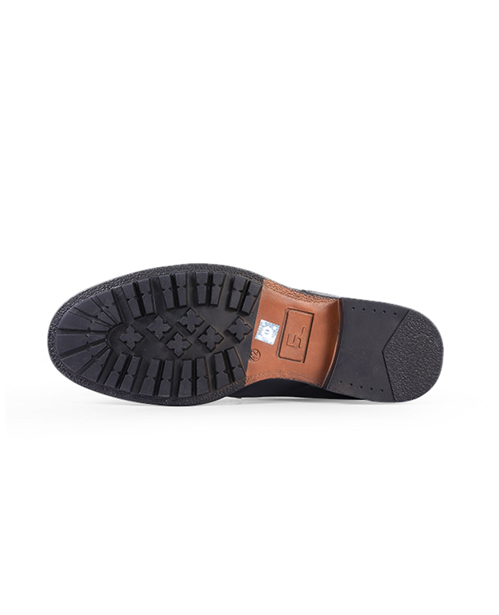 Men's leather high ankle black shoes 200256