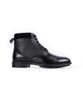 Men's leather high ankle black shoes 200256