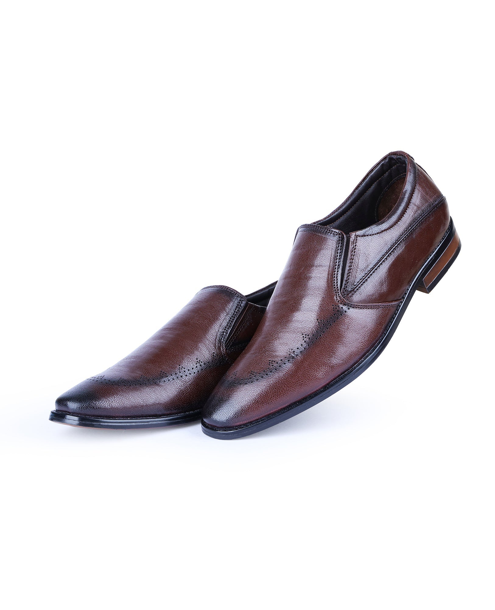 Men's leather brown shoes 206805