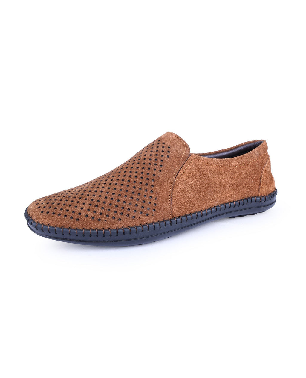 Men's leather brown shoes 24857