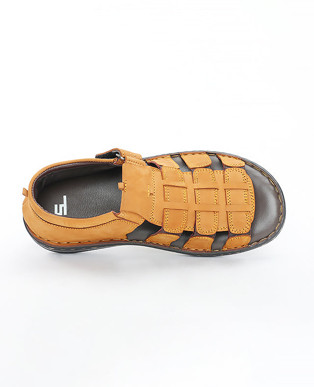 Men's leather tan sandals 117413
